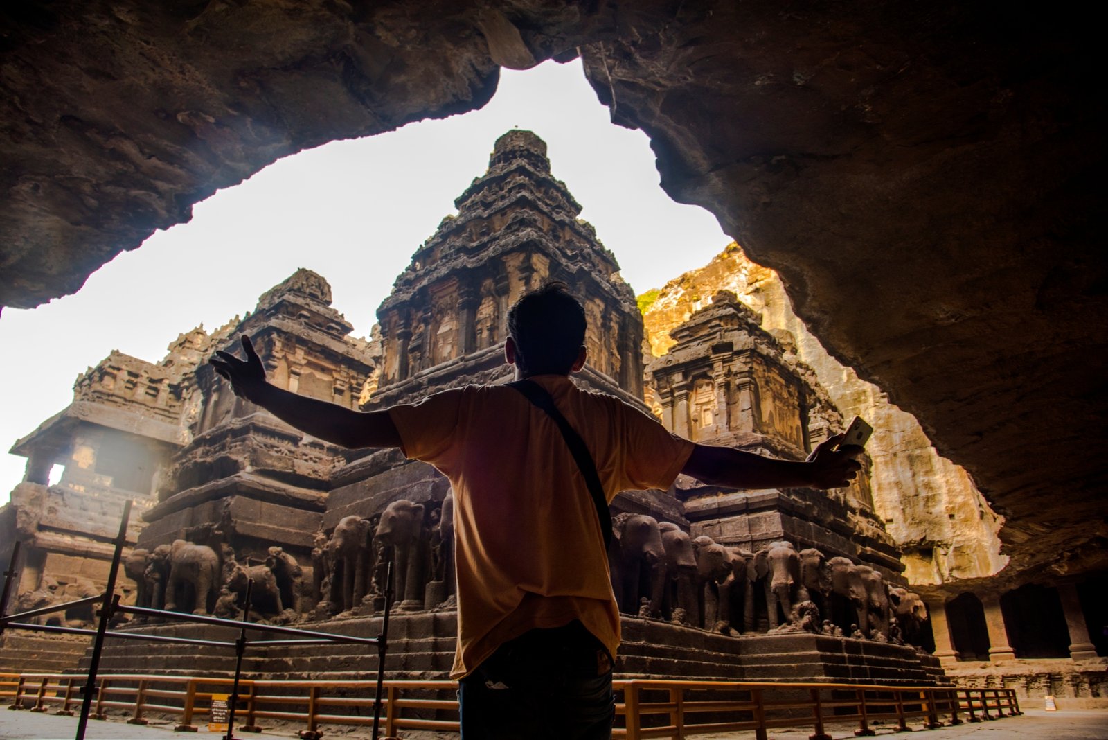 tourist-at-ellora-caves-unesco-world-heritage-sit